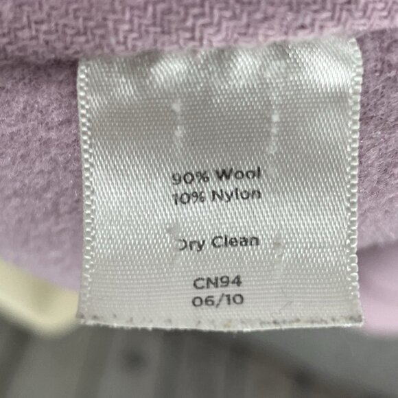 Talbots Purple Wool Blend Snapped Ruffle Closure Jacket Pockets Unlined Size 16 - Picture 4 of 14